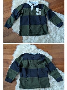Gymboree Rugby Collared Shirt Boys 5T Blue Green